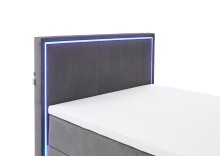 Boxspringbett >Colorado II< Liegefläche 120x200cm, anthrazit, Stellmaß: 132x121x211cm (BxHxT)