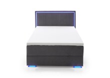 Boxspringbett >Colorado II< Liegefläche 140x200cm, anthrazit/ LED, Stellmaß: 152x121x211cm (BxHxT)