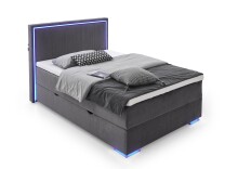 Boxspringbett >Colorado II< Liegefläche 140x200cm, anthrazit/ LED, Stellmaß: 152x121x211cm (BxHxT)