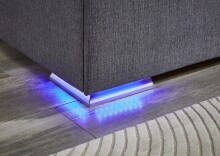 Boxspringbett >Colorado II< Liegefläche 140x200cm, anthrazit/ LED, Stellmaß: 152x121x211cm (BxHxT)
