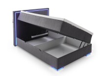 Boxspringbett >Colorado II< Liegefläche 140x200cm, anthrazit/ LED, Stellmaß: 152x121x211cm (BxHxT)