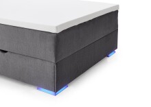 Boxspringbett >Colorado II< Liegefläche 140x200cm, anthrazit/ LED, Stellmaß: 152x121x211cm (BxHxT)