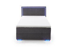 Boxspringbett >Colorado II< Liegefläche 140x200cm, anthrazit/ LED, Stellmaß: 152x121x211cm (BxHxT)
