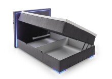 Boxspringbett >Colorado II< Liegefläche 140x200cm, anthrazit/ LED, Stellmaß: 152x121x211cm (BxHxT)