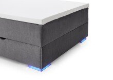 Boxspringbett >Colorado II< Liegefläche 140x200cm, anthrazit/ LED, Stellmaß: 152x121x211cm (BxHxT)