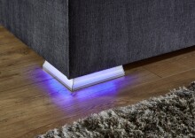 Boxspringbett >Colorado II< Liegefläche 160x200cm, anthrazit/ LED, Stellmaß: 172x121x211cm (BxHxT)