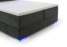 Boxspringbett >Colorado II< Liegefläche 160x200cm, anthrazit/ LED, Stellmaß: 172x121x211cm (BxHxT)