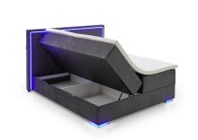 Boxspringbett >Colorado II< Liegefläche 160x200cm, anthrazit/ LED, Stellmaß: 172x121x211cm (BxHxT)