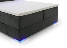 Boxspringbett >Colorado II< Liegefläche 160x200cm, anthrazit/ LED, Stellmaß: 172x121x211cm (BxHxT)