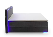 Boxspringbett >Colorado II< Liegefläche 180x200cm, anthrazit/ LED, Stellmaß: 192x121x211cm (BxHxT)