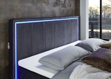 Boxspringbett >Colorado II< Liegefläche 180x200cm, anthrazit/ LED, Stellmaß: 192x121x211cm (BxHxT)