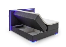 Boxspringbett >Colorado II< Liegefläche 180x200cm, anthrazit/ LED, Stellmaß: 192x121x211cm (BxHxT)