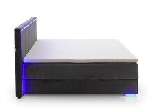 Boxspringbett >Colorado II< Liegefläche 180x200cm, anthrazit/ LED, Stellmaß: 192x121x211cm (BxHxT)