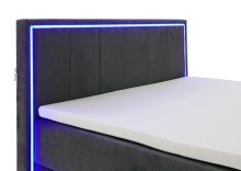 Boxspringbett >Colorado II< Liegefläche 180x200cm, anthrazit/ LED, Stellmaß: 192x121x211cm (BxHxT)