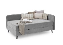 Polsterliege >Kiruna< Liegefläche 90x200cm, grau, Stellmaß: 102x87x214cm (BxHxT)