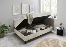 Polsterliege >Kiruna< Liegefläche 90x200cm, beige, Stellmaß: 102x87x214m (BxHxT)