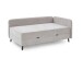 Polsterliege >Kiruna< Liegefläche 90x200cm, beige, Stellmaß: 102x87x214m (BxHxT)
