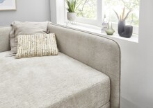 Polsterliege >Kiruna< Liegefläche 120x200cm, beige, Stellmaß: 132x87x214cm (BxHxT)