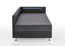 Polsterliege >Laser< Liegefläche 90x200cm, schwarz / LED, Stellmaß: 97x83x207cm (BxHxT)
