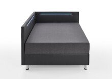 Polsterliege >Laser< Liegefläche 90x200cm, schwarz / LED, Stellmaß: 97x83x207cm (BxHxT)