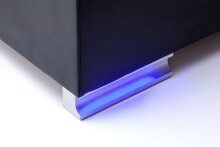 Boxspringbett >LAS VEGAS II< Liegefläche 120x200cm, schwarz / LED, Stellmaß: 122x110x209cm (BxHxT)
