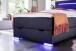 Boxspringbett >LAS VEGAS II< Liegefläche 120x200cm, schwarz / LED, Stellmaß: 122x110x209cm (BxHxT)