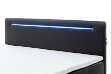 Boxspringbett >LAS VEGAS II< Liegefläche 160x200cm, schwarz / LED, Stellmaß: 162x110x209cm (BxHxT)