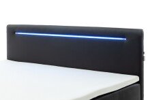 Boxspringbett >LAS VEGAS II< Liegefläche 160x200cm, schwarz / LED, Stellmaß: 162x110x209cm (BxHxT)