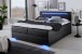 Boxspringbett >LAS VEGAS II< Liegefläche 180x200cm, schwarz / LED, Stellmaß: 182x110x209cm (BxHxT)