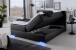 Boxspringbett >LAS VEGAS II< Liegefläche 180x200cm, schwarz / LED, Stellmaß: 182x110x209cm (BxHxT)