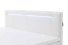 Boxspringbett >LAS VEGAS II< Liegefläche 160x200cm, weiß / LED, Stellmaß: 162x110x209cm (BxHxT)