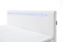 Boxspringbett >LAS VEGAS II< Liegefläche 160x200cm, weiß / LED, Stellmaß: 162x110x209cm (BxHxT)