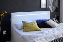 Boxspringbett >LAS VEGAS II< Liegefläche 180x200cm, weiß / LED, Stellmaß: 182x110x209cm (BxHxT)