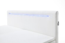 Boxspringbett >LAS VEGAS II< Liegefläche 180x200cm, weiß / LED, Stellmaß: 182x110x209cm (BxHxT)