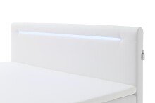 Boxspringbett >LAS VEGAS II< Liegefläche 180x200cm, weiß / LED, Stellmaß: 182x110x209cm (BxHxT)