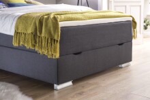 Boxspringbett >LAS VEGAS II< Liegefläche 140x200cm, anthrazit/ LED, Stellmaß: 142x110x209cm (BxHxT)