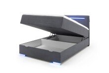 Boxspringbett >LAS VEGAS II< Liegefläche 140x200cm, anthrazit/ LED, Stellmaß: 142x110x209cm (BxHxT)