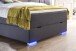 Boxspringbett >LAS VEGAS II< Liegefläche 140x200cm, anthrazit/ LED, Stellmaß: 142x110x209cm (BxHxT)