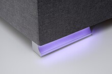 Boxspringbett >LAS VEGAS II< Liegefläche 160x200cm, anthrazit/ LED, Stellmaß: 162x110x209cm (BxHxT)