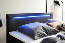 Boxspringbett >LAS VEGAS II< Liegefläche 180x200cm, anthrazit/ LED, Stellmaß: 182x110x209cm (BxHxT)