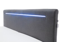 Boxspringbett >LAS VEGAS II< Liegefläche 180x200cm, anthrazit/ LED, Stellmaß: 182x110x209cm (BxHxT)