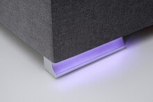 Boxspringbett >LAS VEGAS II< Liegefläche 180x200cm, anthrazit/ LED, Stellmaß: 182x110x209cm (BxHxT)