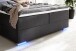 Boxspringbett >LAS VEGAS II< Liegefläche 180x200cm, anthrazit/ LED, Stellmaß: 182x110x209cm (BxHxT)
