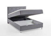 Boxbett >Leo< Liegefläche 120x200cm, hellgrau, Stellmaß: 122x115x209cm (BxHxT)