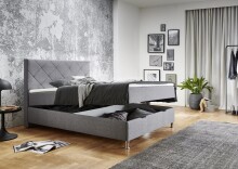 Boxbett >Leo< Liegefläche 140x200cm, hellgrau, Stellmaß: 142x115x209cm (BxHxT)