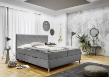 Boxbett >Leo< Liegefläche 160x200cm, hellgrau, Stellmaß: 162x115x209cm (BxHxT)