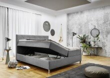 Boxbett >Leo< Liegefläche 160x200cm, hellgrau, Stellmaß: 162x115x209cm (BxHxT)