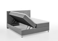 Boxbett >Leo< Liegefläche 160x200cm, hellgrau, Stellmaß: 162x115x209cm (BxHxT)