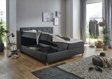 Boxbett >Leo< Liegefläche 160x200cm, anthrazit, Stellmaß: 162x115x209cm (BxHxT)