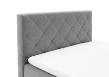Boxspringbett >Messina< Liegefläche 120x200cm, hellgrau, Stellmaß: 122x120x211cm (BxHxT)